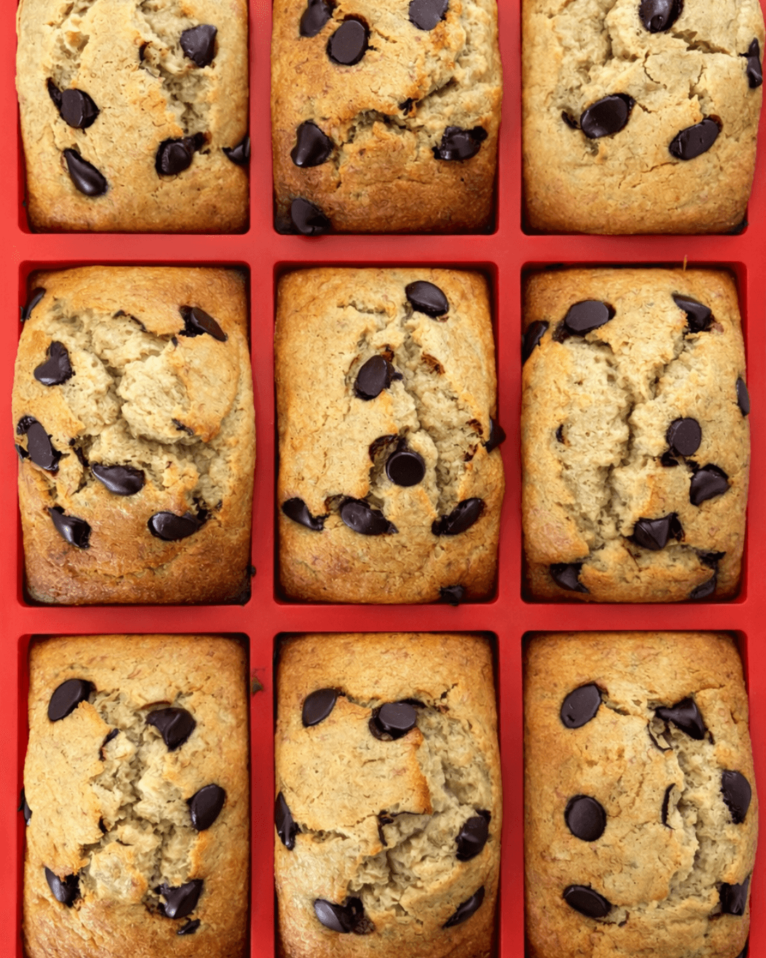 Freshly baked gluten-free banana bread loaves in a tray